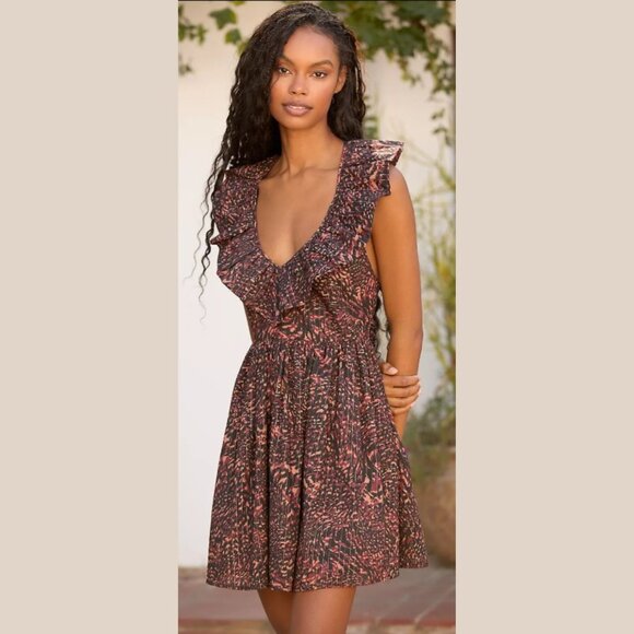 Anthropologie Multicolor V-Neck Bubble Dress - SZ M - Picture 1 of 12